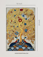 Golden Tree of Life (Kalpvriksha) – Handpainted on Cotton Cloth