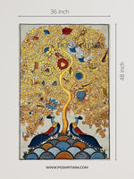 Golden Tree of Life (Kalpvriksha) – Handpainted on Cotton Cloth