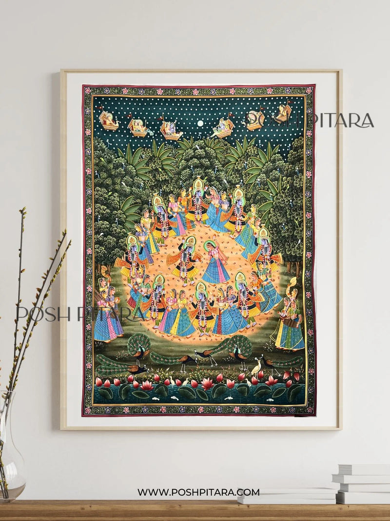 RADHA KRISHNA RAAS LEELA PICHWAI (Handpainted)