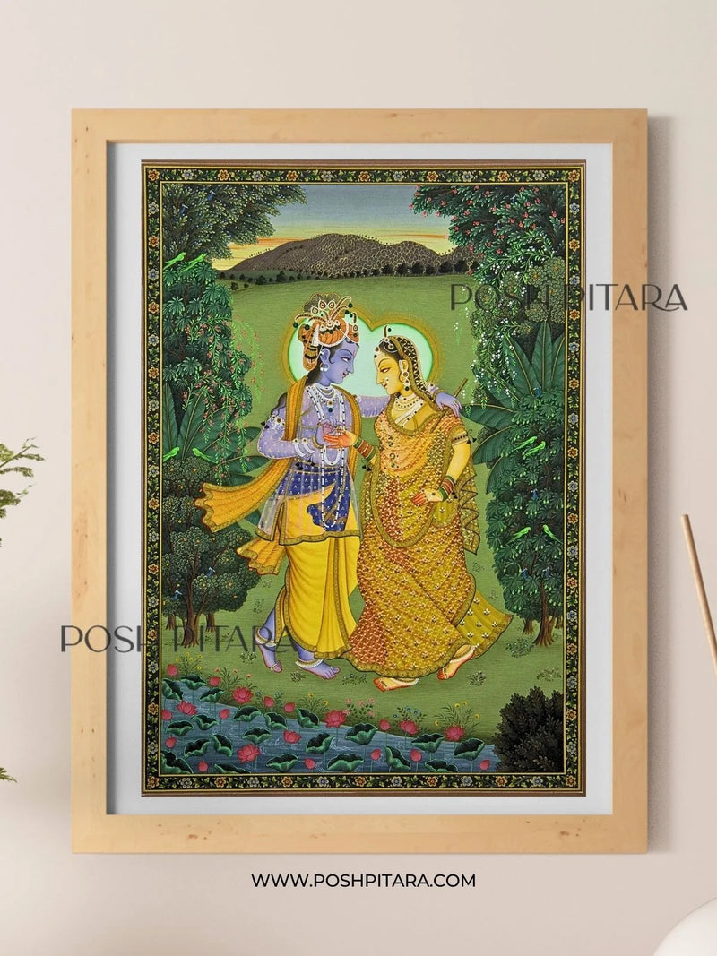 RADHA KRISHNA'S TIMELESS UNION PICHWAI (Handpainted)