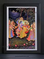 RADHA KRISHNA'S SWING OF LOVE PICHWAI (Handpainted)