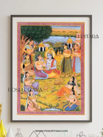 RADHA KRISHNA'S JOYFUL LEELA (Handpainted)