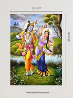 DIVINE NRITYA RADHA KRISHNA CANVAS PAINTING (Handpainted)