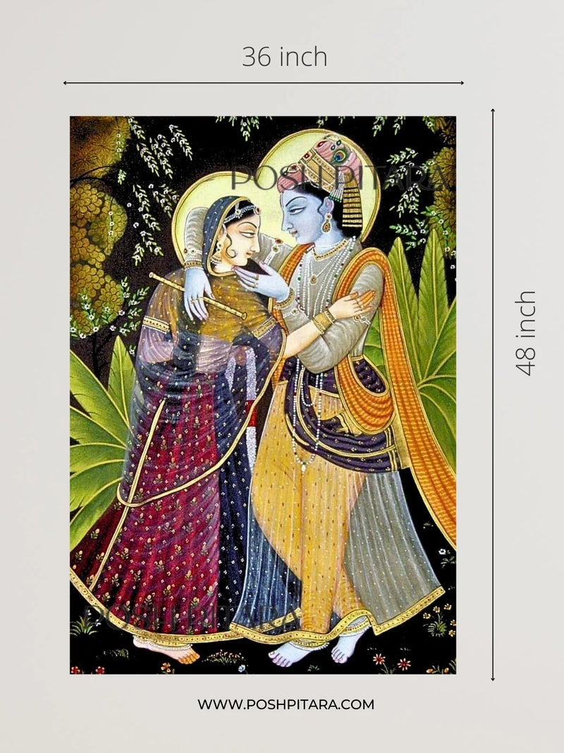RADHA KRISHNA'S SACRED SYMPHONY PICHWAI (Handpainted)
