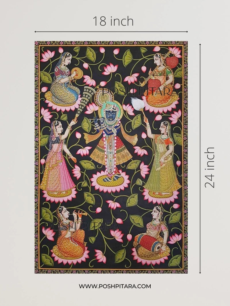 MYSTICAL RAAS OF KANHA PICHWAI (Handpainted)