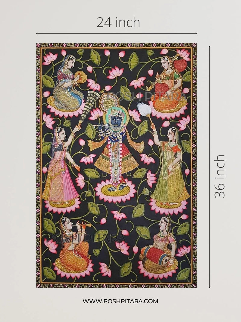 MYSTICAL RAAS OF KANHA PICHWAI (Handpainted)