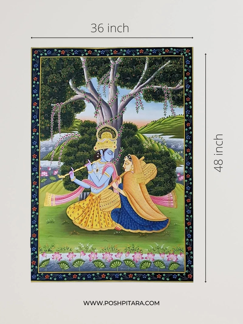 MELODIC UNION OF RADHA KRISHNA PICHWAI (Handpainted)