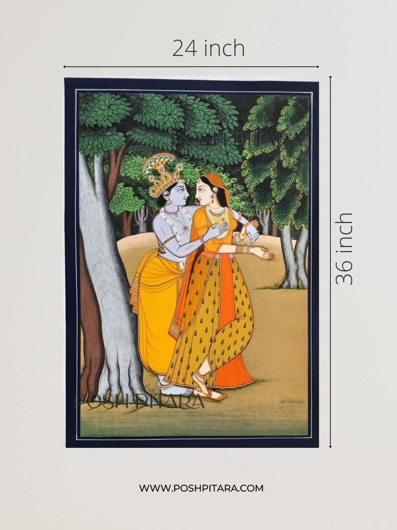 DIVINE RADHA KRISHNA PICHWAI (Handpainted)