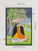 RADHA KRISHNA’S DIVINE CANOPY (Handpainted)
