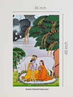 RADHA KRISHNA WITH THE HOLY COW (Handpainted)