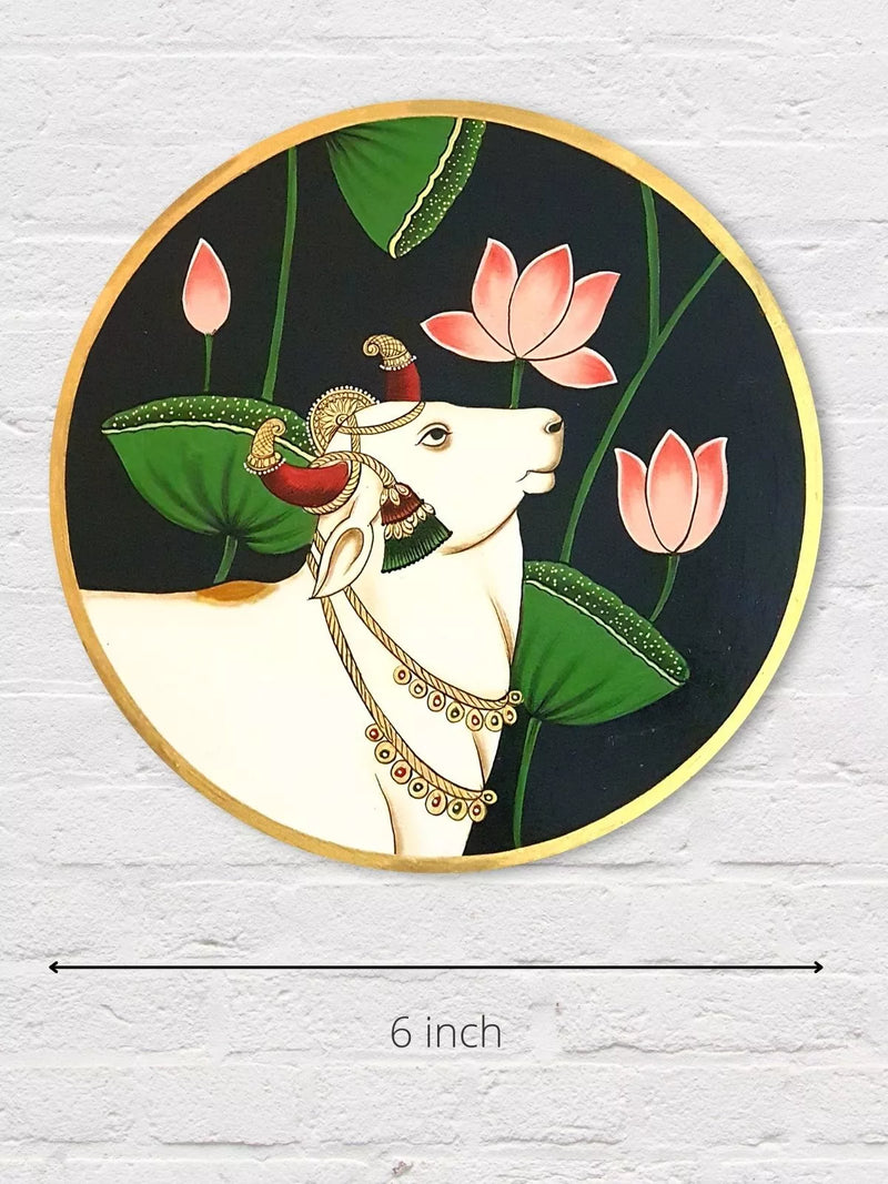 HANDPAINTED SHREE NATH JI PICHWAI WALL PLATES (SET OF 3)