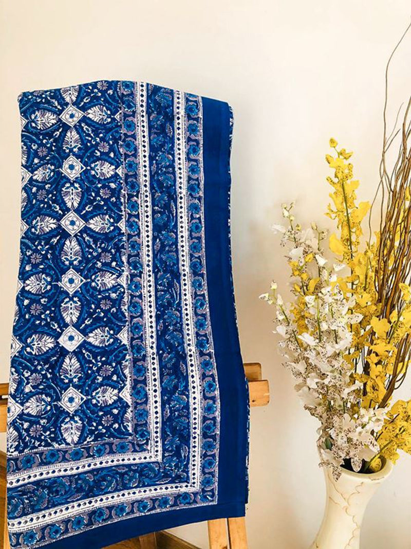 SUMMER FIELDS HANDBLOCK PRINTED BEDSHEET