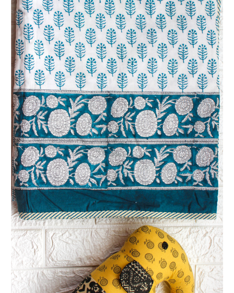 Marigold Medway Handblock Printed Single Bed Dohar- 1