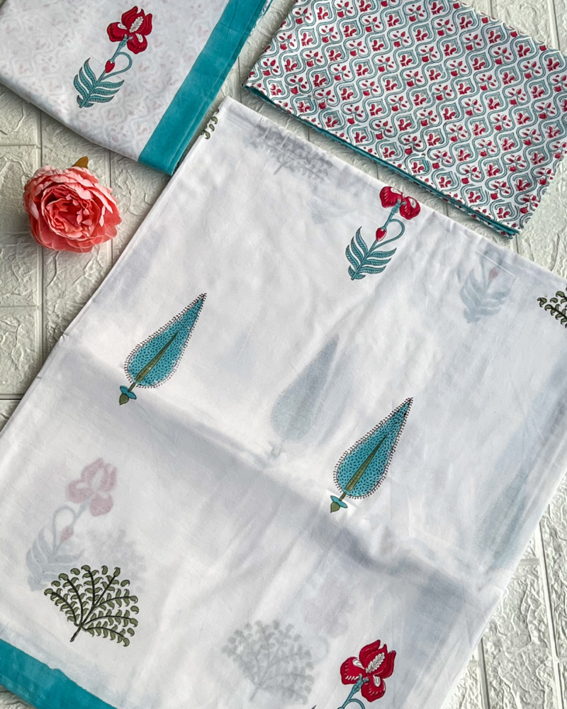 Dakota Days Floral handblock printed bedsheet